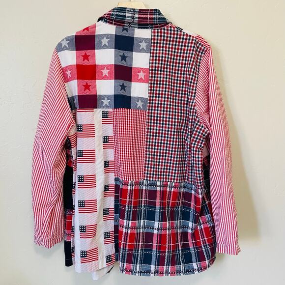 🔥VINTAGE American Flag Patchwork Jacket - Picture 3 of 10